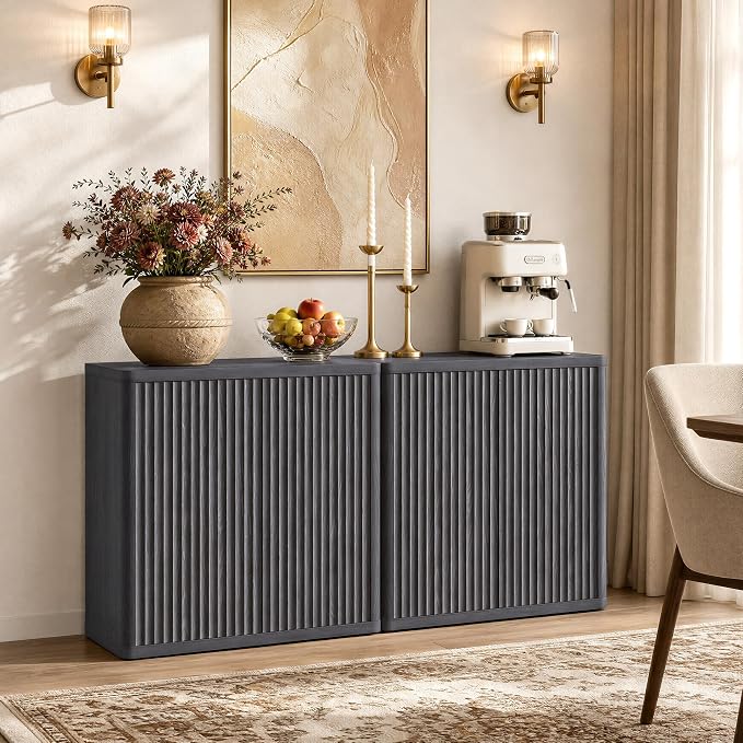 SICOTAS Buffet Cabinet with Storage 34.6" Sideboard Accent Modern Credenza with - Image 7
