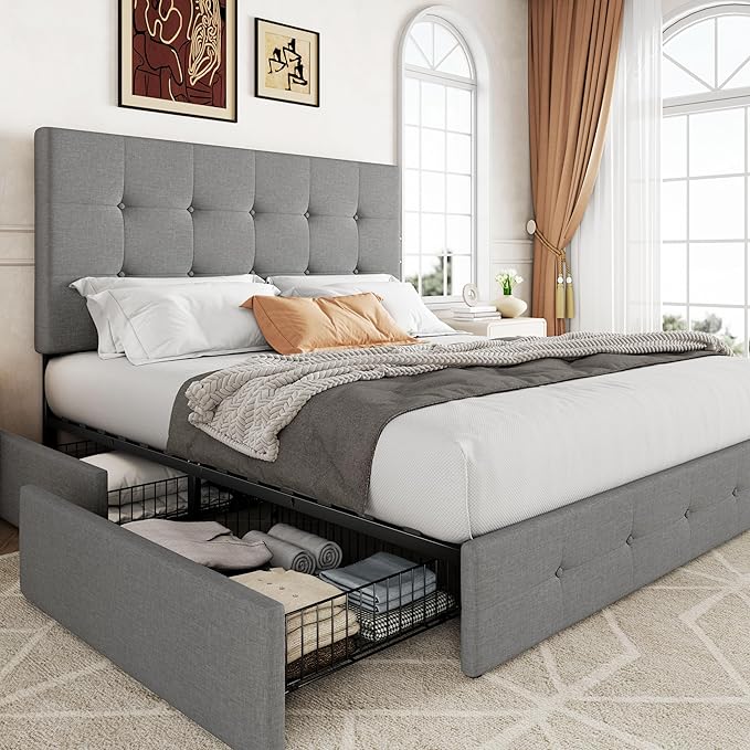 Allewie Upholstered Full Size Platform Bed Frame by Allewie