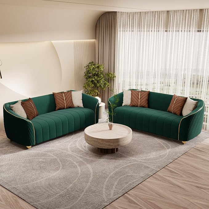 1-Piece Luxury Velvet Sofa Set for Living Room, Elegant Design Couch Set - Image 7