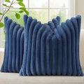 decorUhome Cozy Faux Fur Throw Pillow Covers 22x22 Set of 2 Decorative Soft by decorUhome