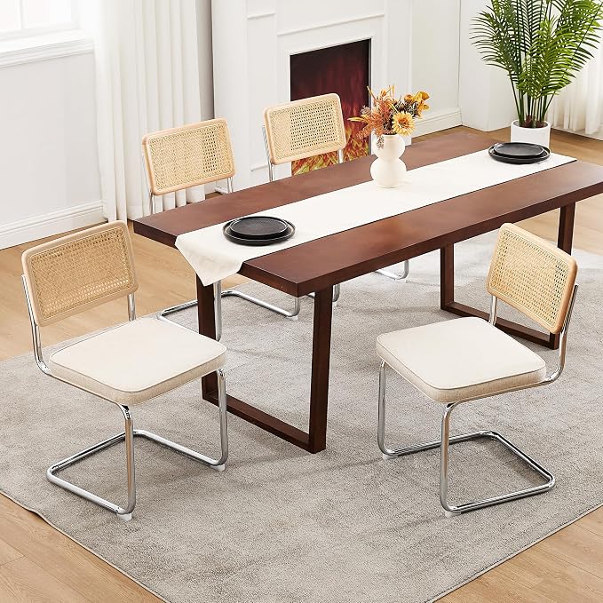 Zesthouse Natural Rattan Dining Chairs Set of 6, Mid Century Cane Dining Room - Image 6