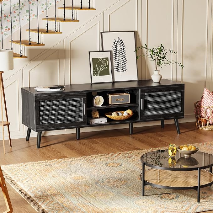 SUPERJARE TV Stand for 65 Inch TV, Entertainment Center - Image 5