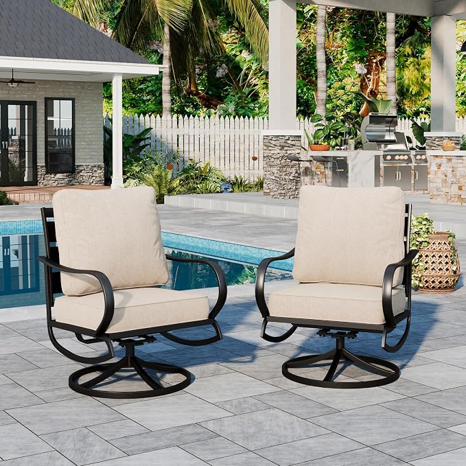 Sophia & William 2 Pieces Patio Furniture Sets Metal Sofa Chairs Patio Cushion - Image 6