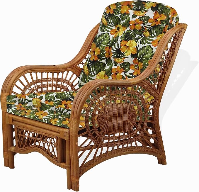 Malibu Lounge Living Accent Armchair Natural Rattan Wicker Handmade Design - Image 5