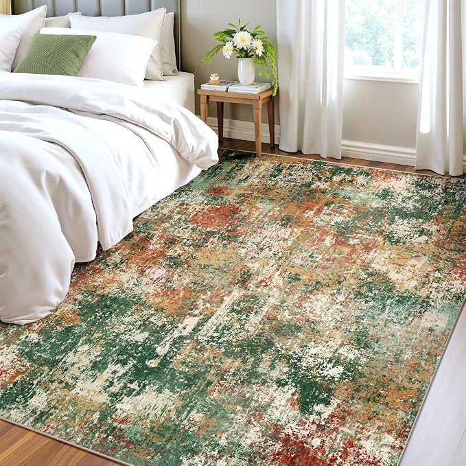 Washable Area Rugs 4'x6' Non-Slip Modern Abstract Soft - Image 3