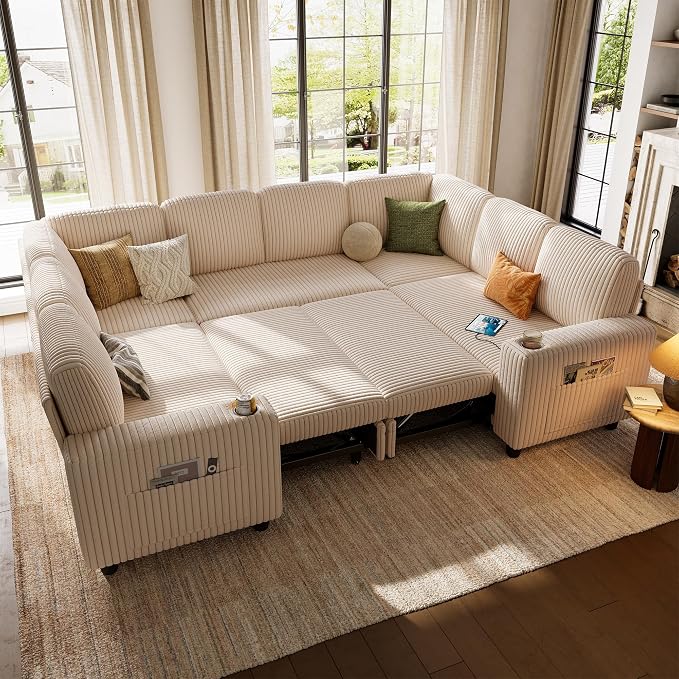 LINSY HOME Sectional Sleeper Sofa by LINSYHOME