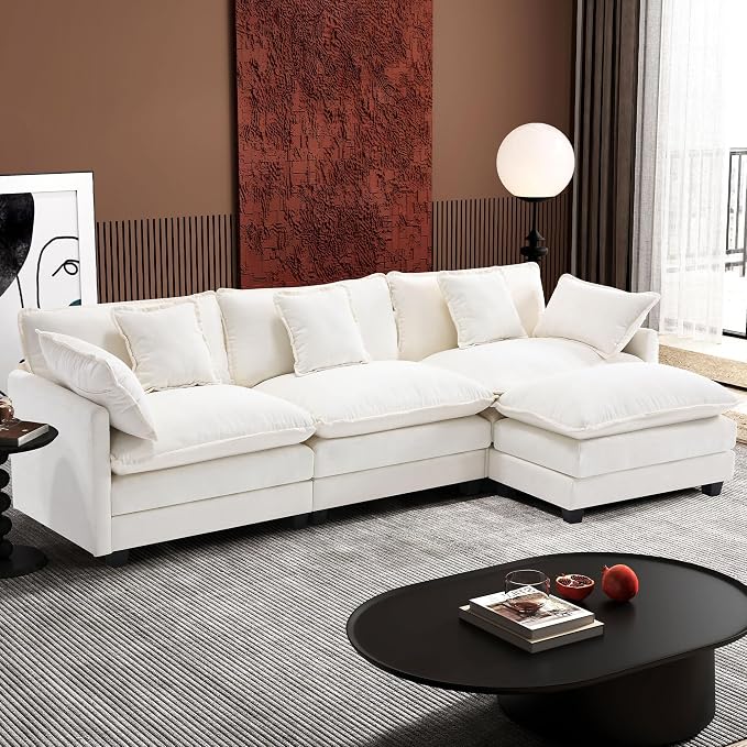 Ihanherry 111.4" L Shaped Modern Sofa Modular Sectional Cloud Couch by iHanHerry