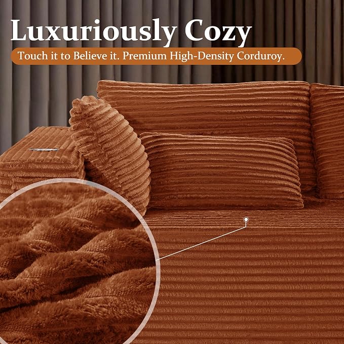 72" Cloud Sectional Couch, Comfort Sleep Sofa - Image 5