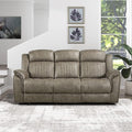 Lexicon 83.5" W Manual Double Reclining Sofa, Polished Microfiber Recliner Sofa by Lexicon