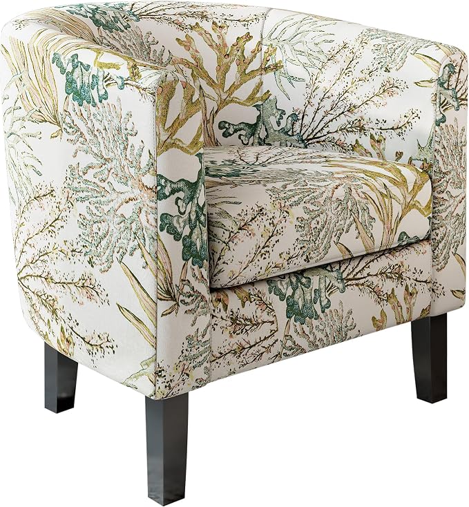 BELLEZE Living Room Chair, Linen Round Accent Barrel Chair, Club Tub Sofa Chair - Image 6