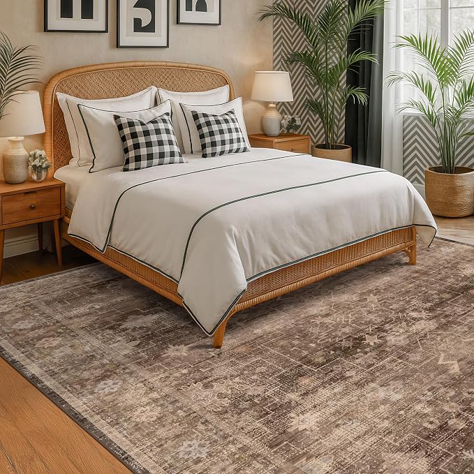 Hazo Haus Boho Taupe Brown Living Room Rug 8x10 - Image 3