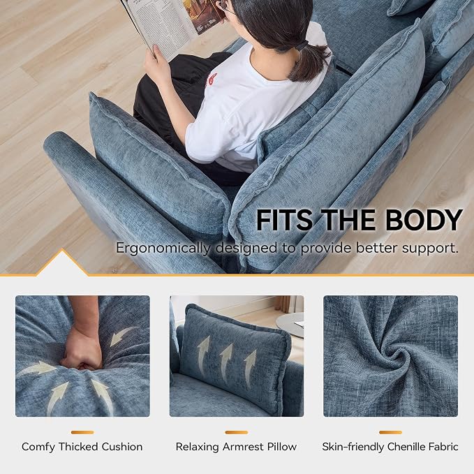 147'' Oversized U Shaped Cloud Sectional Sofa, Chenille Deep Seat Couches - Image 4