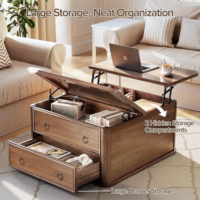 Memobarco 31.5" Lift Top Coffee Table - Image 4