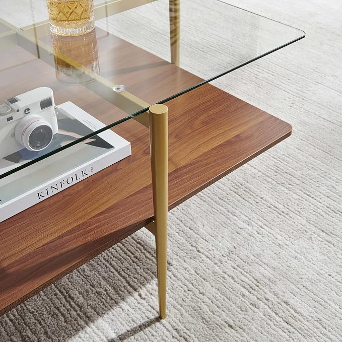 LumFurn X-Large Oval Glass Coffee Table, Mid-Century Modern Design, L47 x W24 x - Image 8