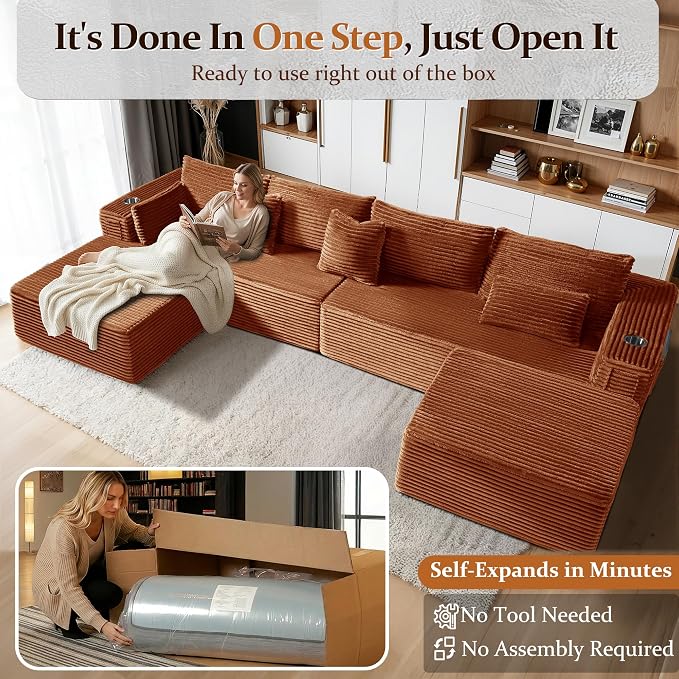37" Cloud Sectional Couch Ottoman - Image 3