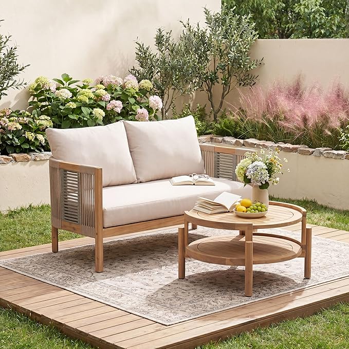 Christopher Knight Home Outdoor Acacia Wood Loveseat by ChristopherKnightHome