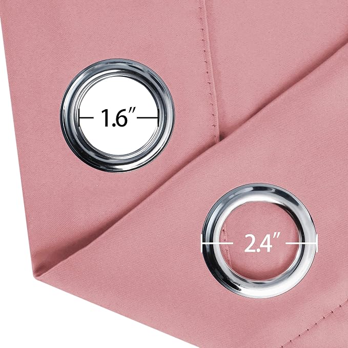 LEMOMO Pink Thermal Blackout Curtains/38 x 54 Inch/Set of 2 Panels Room - Image 6