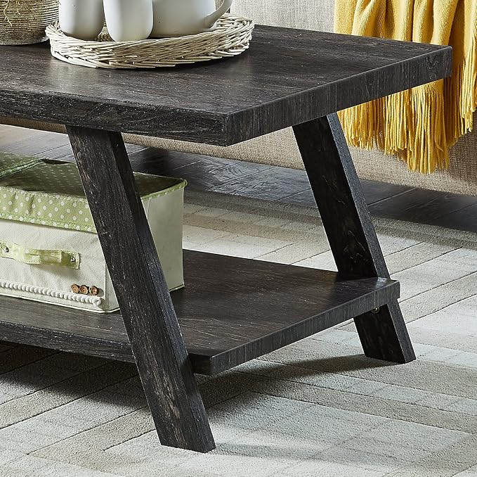 Roundhill Furniture Athens Contemporary 3-Piece Wood Shelf Coffee Table Set - Image 7