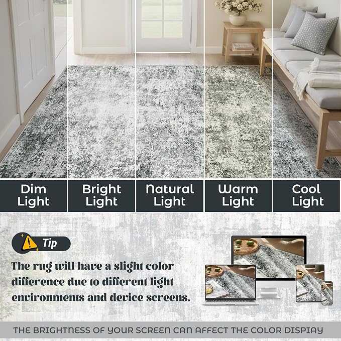 XLUEZ 8x10 Area Rugs for Living Room, Washable Modern Abstract Large Area Rug - Image 8