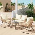LEX CRAFT 4-Piece Wicker Outdoor Patio Furniture Set by Unknown
