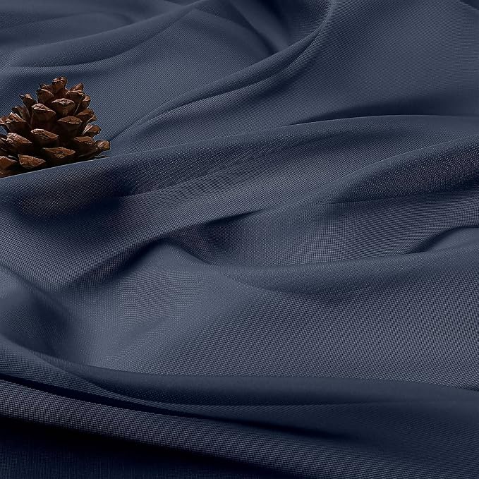 OWENIE Sheer Navy Blue Curtains 108 Inches Long - Image 7
