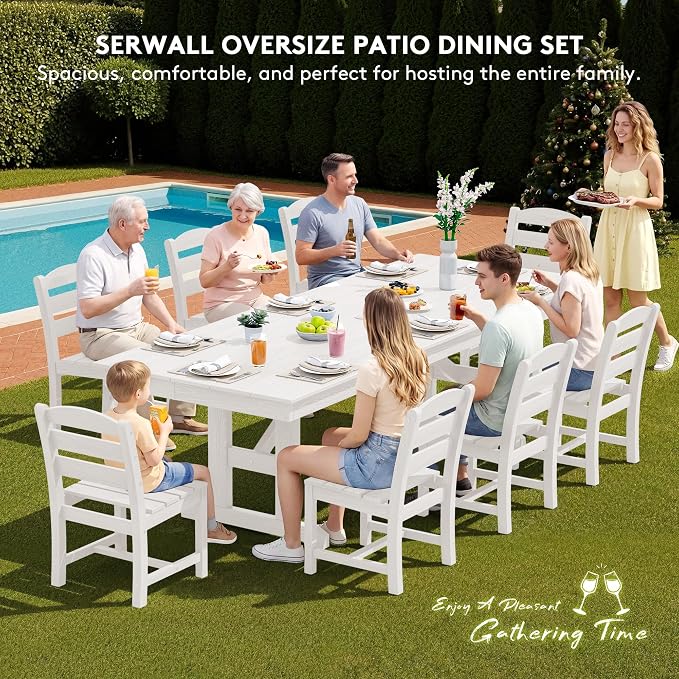 SERWALL 9 Piece Outdoor Dining Set - Image 7