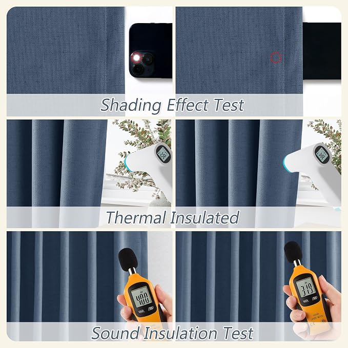 Guken 100% Blackout Curtains 90 Inch Length 2 Panels Set - Image 5