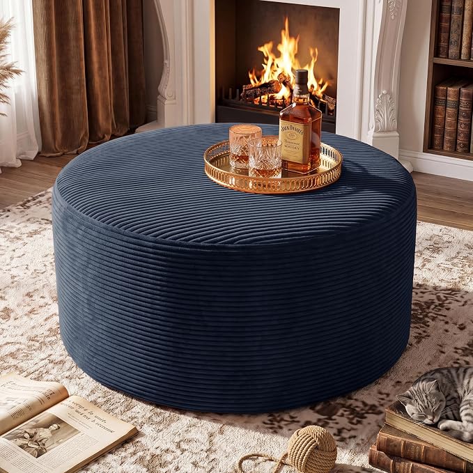 BSHOMGI Coffee Table Round Ottoman, Oversized Footrest by BSHOMGI