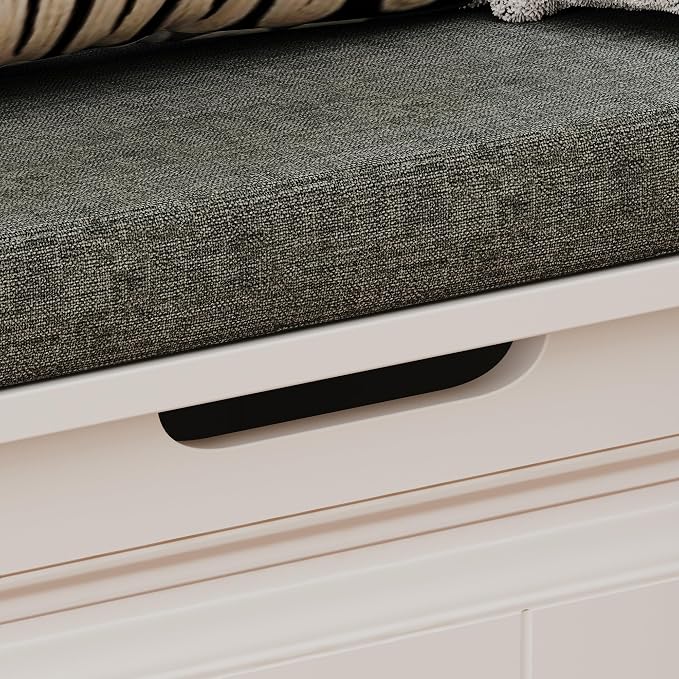 ECACAD L-Shape Wood Shoe Storage Bench - Image 6
