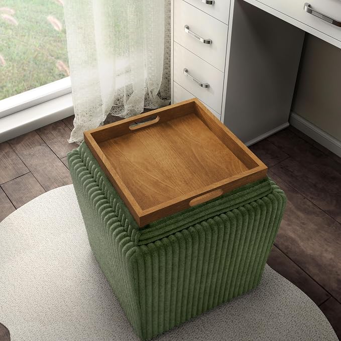 Furniture of America Lennox Modern Chenille 17-inch Square Storage Ottoman - Image 11