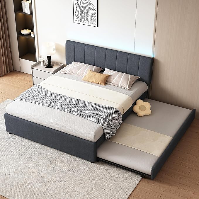 Queen Size Upholstered Platform Bed by FAVSH