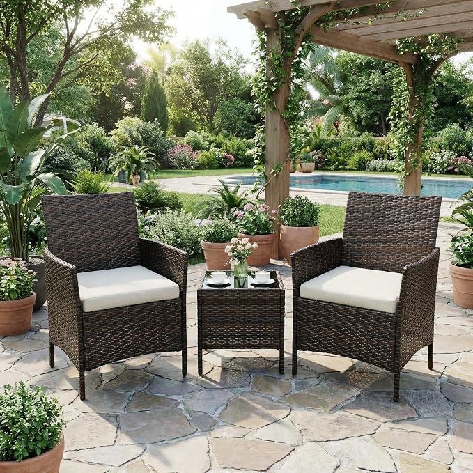 GarveeLife 3 Pieces Patio Furniture Set, Outdoor Furniture Sets - Image 3