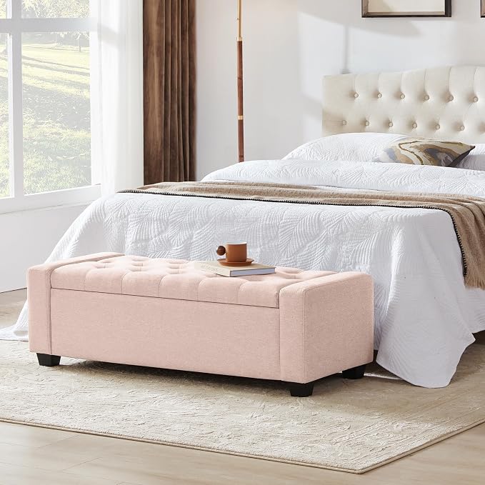 Huatean Home 48" Ottoman with Storage, Upholstered Entryway Bench with Seating - Image 7