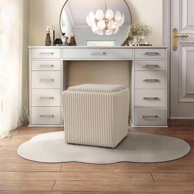 Furniture of America Lennox Modern Chenille 17-inch Square Storage Ottoman - Image 9
