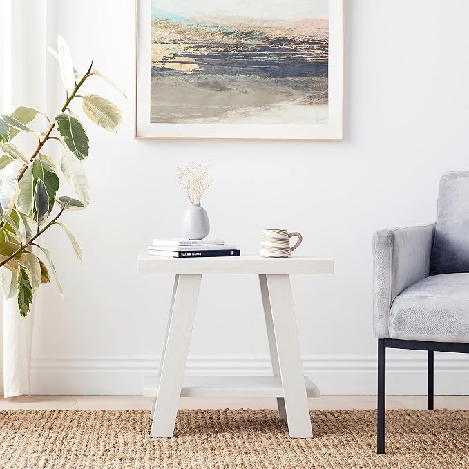 Roundhill Furniture Athens Contemporary Wood Shelf Side Table - Image 2