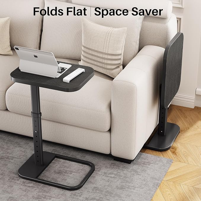 Kitstorack TV Tray Table, Adjustable Height & Rounded Metal Corners, Snack Table - Image 7