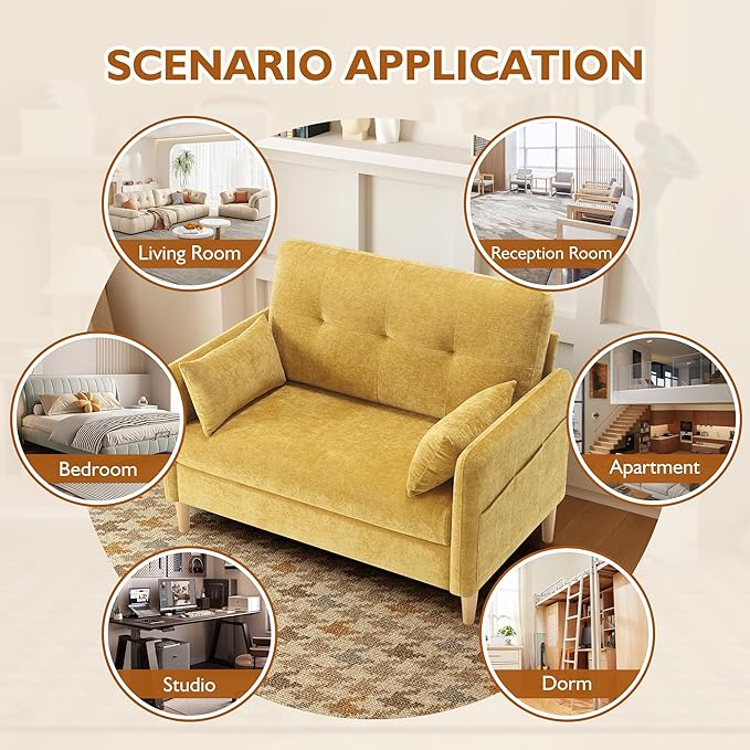 Urhanherry 47" Small Sofa Couch - Image 6