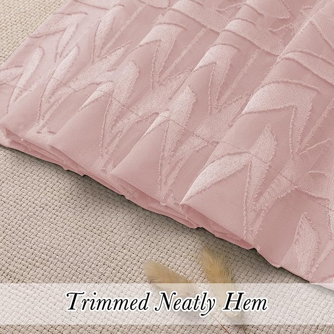 Lecloud Leia Blush Pink Sheer Curtains 2 Pieces, 30 Inch Short Curtains - Image 8