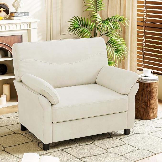 44.5" Oversized Accent Chair, Comfy Chenille Fabric Living Room Chairs by ErdoruLiving