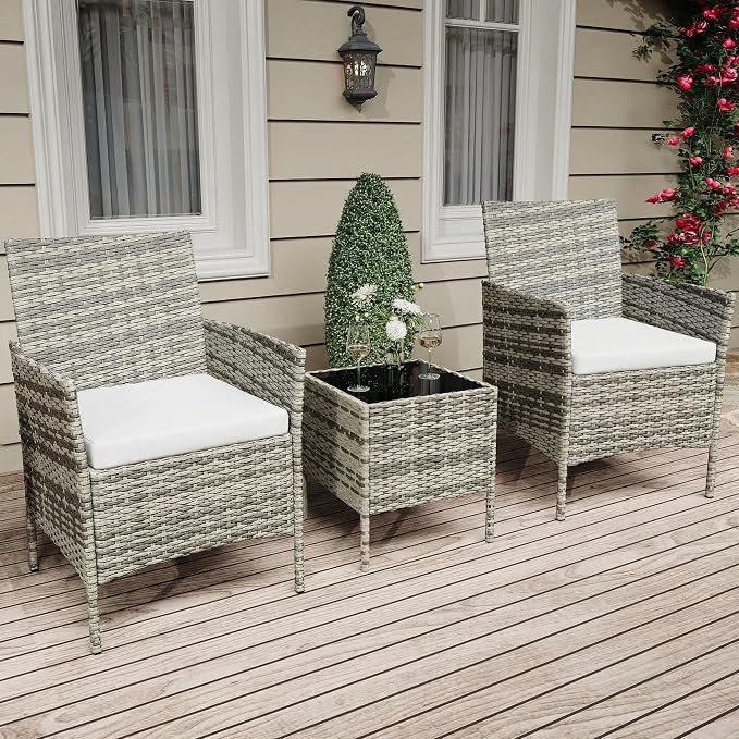 GarveeLife 3 Piece Patio Furniture Set, Rattan Outdoor Furniture - Image 6