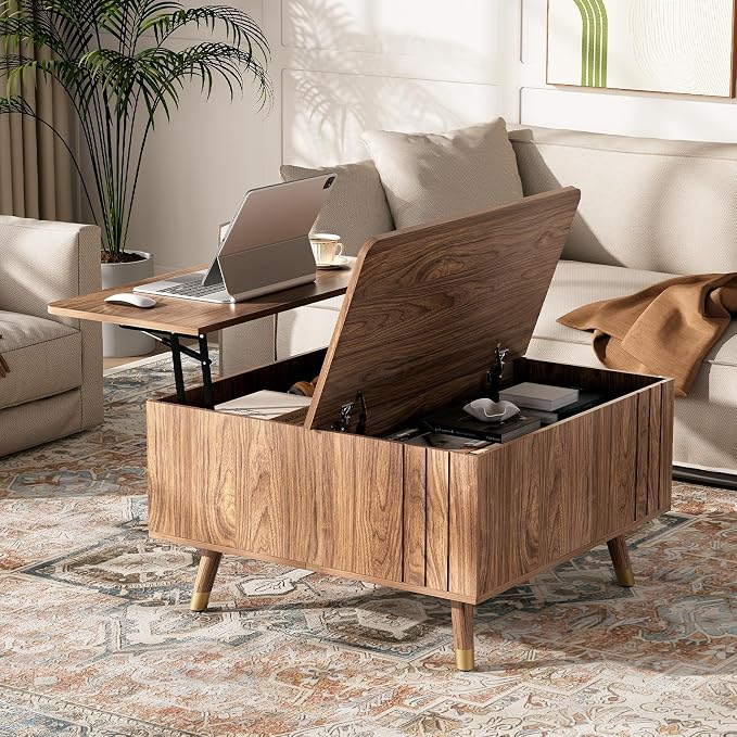 JOINICE Walnut Lift Top Coffee Table - Image 6