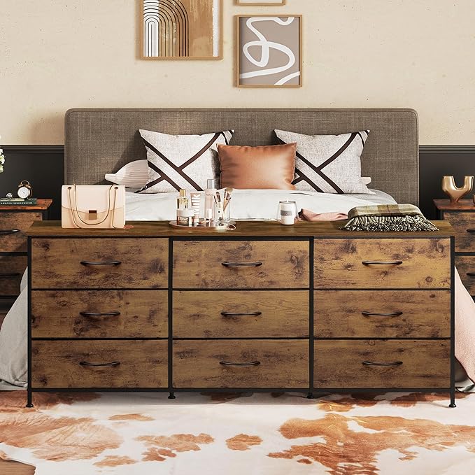 WLIVE 63''W Dresser for Bedroom, Dresser TV Stand for 65, 75 inch TV, Wide - Image 2