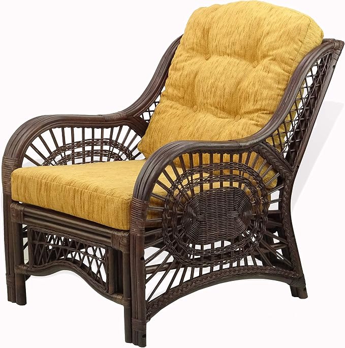 Malibu Lounge Living Accent Armchair Natural Rattan Wicker Handmade Design - Image 5