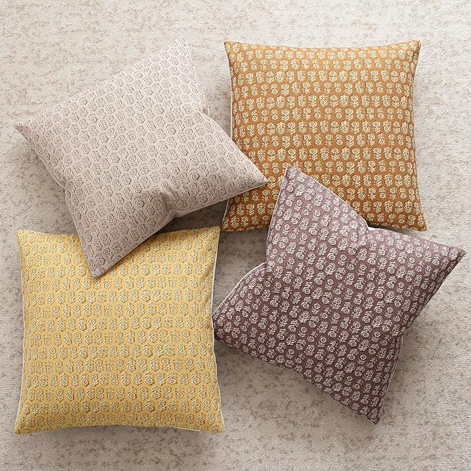 Foindtower Set of 2 Decorative Neutral Floral Print Throw Pillow Covers Vintage - Image 5
