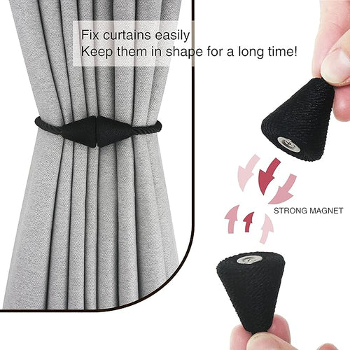 6 Pack Magnetic Curtain Tiebacks Rope Modern Handmade Curtain Tie Backs - Image 2
