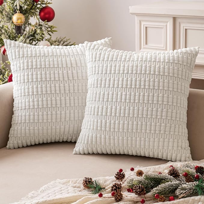 MIULEE Pack of 2 Corduroy Decorative Euro Sham Throw Pillow Covers 24x24 Inch - Image 10