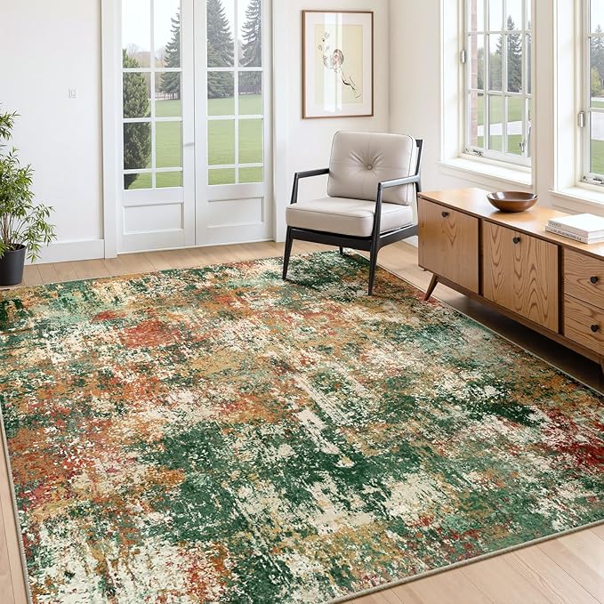 Washable Area Rugs 5'x8' Non-Slip Modern Abstract Soft - Image 9