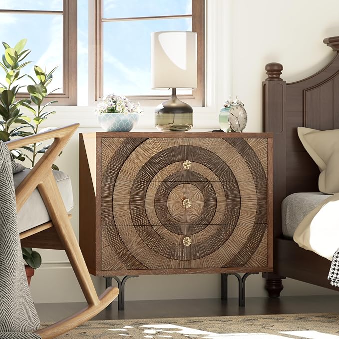 Aoikax Farmhouse 3-Drawer Dresser, Accent Wooden Chest of Drawers - Image 6