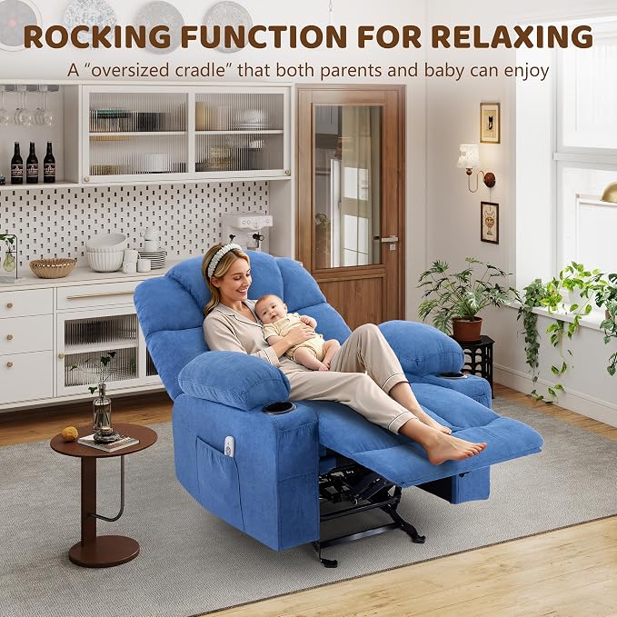 Massage Rocking Recliner Chair, Ergonomic Recliners Sofa - Image 5
