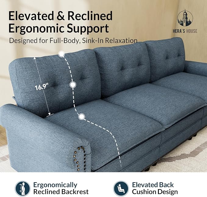 HERA'S HOUSE Mid-Century Modern Couch, Oversized Sectional Couch - Image 6
